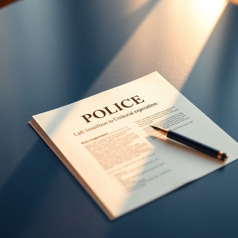 Contract de poliță deschis pe birou curat cu stilou și lumină caldă